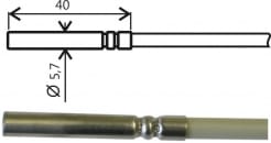 Pt1000TGL40/0, temperature probe, cable 5 m